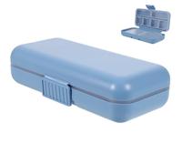 Tofficu Étui à Remède Portable Grand Format Bleu, Boîte à Pilules Multiple en Pp Résistant à L'usure, Organisateur Compact pour Usage Quotidien et Rangement Ménager, pour Voyage