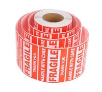 Tofficu Fragile Adhesive Stickers Roll Handle With Care Label Caution Packaging Self-adhesive Shipping Warning