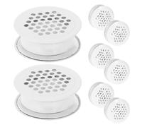 Tofficu Grille d'Aération Inox 8 Pièces Ronde 35 Trous Double Face pour Ventilation de Placards et Armoires la Cuisine