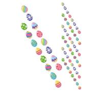 Tofficu Guirlande de Pâques en Papier Résistante 8 Pièces Fanions Œufs Colorés, Décoration Suspendue pour Fête de Printemps Intérieure et Extérieure, Bannière Festive pour