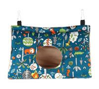 Tofficu Hamac pour Perroquet en Coton Épais, Nid Triangulaire d'hiver Trou Rond, Grand Abri Chaud Suspendu Bleu pour Cage, Refuge Confortable pour Oiseaux, Nid Douillet D’Intérieur et