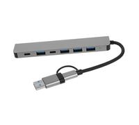 Tofficu Hub USB Multi-Ports Type-c Adaptateur Double Connecteur Station Extension Haute Vitesse Compatible PC et Ordinateur Portable Multiprise USB pour Multitâche