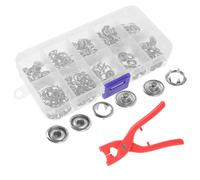 Tofficu Kit 100 Boutons-pression Métalliques Cachés avec Pince à Pression, Assortiment pour Couture et Réparation de Vêtements, Boutons-poussoirs pour Pantalons et Loisirs Créatifs, Boîte