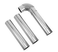 Tofficu Kit Conduit de Cheminée Poêle Inox 3 Pièces - Tube Extension 30 CM Ø60 MM Coude 60 MM - Accessoire Ventilation pour Tente Camping et Chaudière Chauffage Intérieur