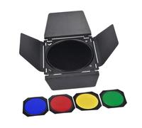 Tofficu Kit D’Accessoires Éclairage Photo 18 Cm Barrière Lumineuse à Quatre Feuilles, Grille Nid D’Abeille et 4 Filtres de Couleur pour Lampe Photographique Professionnelle