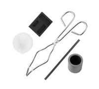 Tofficu Kit de Fabrication de Bijoux Soudure Fusion en Graphite Facile à Utiliser Moule Trois Trous, Pinces à Creuset et Bol Creuset en Céramique