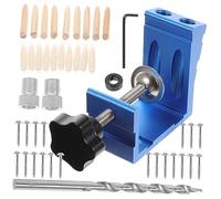 Tofficu Kit de Gabarit Percage Oblique pour Travail Du Guide de Perçage Diagonal avec Protection Caoutchouc Outil de Positionnement Tourillon
