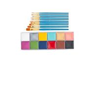Tofficu Kit De Peinture 12 Couleurs Ensemble De Pinceaux Pour Les Fêtes Dhalloween Ensemble De Peinture Corporelle