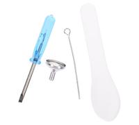 Tofficu Kit de Remplissage pour Urne Funéraire en Acier Inoxydable 4 Pièces Mini-entonnoir, Tournevis Bleu, Cuillère et Entonnoir pour Bijoux Crémation, Accessoires pour Petites Urnes,