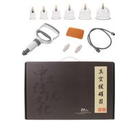 Tofficu Kit de Thérapie par Ventouses Portables en Plastique et Métal avec Pompe Manuelle, Utilisation Facile et Hygiénique pour Massage Corps Bureau la Maison