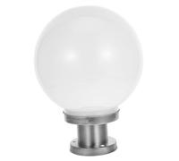 Tofficu Lampadaire Extérieur Moderne Globe Lumineux 25 Cm En Acrylique Résistant Aux Intempéries Socle En Acier Inoxydable Pour Terrasse Jardin Cour Éclairage D'extérieur Design Rond