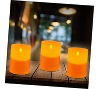 Tofficu LED Candle Lamp Rechargeable Simulation Light for Wedding Christmas Party Decorative Night Lamp Orange Plastic Material