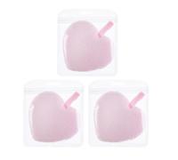 Tofficu Lingettes Démaquillantes en Tissu Lavables et Réutilisables Forme Cœur 3 Pièces Coussinets de Nettoyage pour Maquillage Féminin Rose