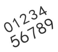 Tofficu Lot de 10 Autocollants Numéros de Maison 3d en Acrylique Noir Mat 7 X 4,6 Cm, Chiffres Adhésifs pour Boîte aux Lettres, Porte ou Mur - Numéros pour Adresse Extérieure,