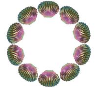 Tofficu Lot de 10 Boîtes à Dragées Coquillage Irisé Petit Format, Boîtes Nacrées en Plastique Finition Placage sous Vide, Présents Invités Mariage Plage et Fête Thème Marin