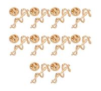 Tofficu Lot de 10 Broches Serpent en Alliage Doré, Symbole Médical Résistant Décoloration, Épingle à Col pour Manteau et Chemise, Style Européen Moderne, pour Occasions Formelles