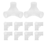 Tofficu Lot de 10 Connecteurs en T Renforcés 3 Voies Diamètre 16 Mm en Plastique Haute Résistance pour Tringles de Placard, Rangement Chaussures et Sèche-Linge, Accessoires Modulaires