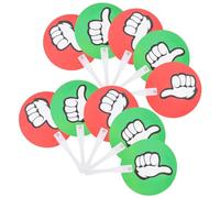 Tofficu Lot de 10 pagaies de vote pour salle de classe - Fournitures d'événement pour enseignants - Vert rouge Oui ou Non - Véritables fausses pagaies pour l'école et la salle de classe