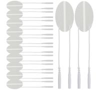 Tofficu Lot de 10 Patchs de Massage Électrodes Auto-adhésives en Silicone Blanc, Ovales, Souples et Respirants, Coussinets Professionnels pour Dos, Nuque, Épaules et Genoux, Accessoires