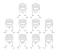 Tofficu Lot de 10 Set de Tiges de Poussée de Rechange en Plastique Blanc pour Distributeur de Dentifrice Mural, Accessoire Presse-tube Solide et Facile à Remplacer, pour Salle de