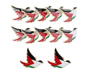 Tofficu Lot de 12 Épinglettes Symbole la Paix en Alliage de Zinc Drapeau Palestinien en Émail, Accessoires Polyvalents pour Occasions Professionnelles et Campagnes de Sensibilisation