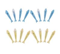 Tofficu Lot de 16 Petites Pinces à Cheveux en Alliage Métallique de Poisson, Clips à Pression Colorés Jaunes et Bleus, pour Frange et Coiffures Délicates Quotidien, Accessoires Cheveux