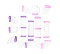 Tofficu Lot de 16 Tubes Transparents pour Cage à Hamster, Tunnel en Plastique Rose et Violet Soi-même, Accessoires Modulables pour Petits Animaux, Jeu D’Exploration et Extension D’Habitat
