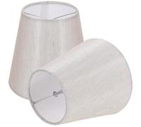 Tofficu Lot de 2 Abat-jours en Tissu Gris Clair à Clipser, Compatibles Plafonnier, Applique Murale, Lampe de Bureau et Lampadaire, Accessoires Légers pour Décoration Vintage Intérieure