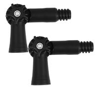 Tofficu Lot de 2 Adaptateurs D'angle Réglables à 360° en Plastique Abs Noir, Connecteurs Filetés Américains 18 Mm Compatibles Manches Télescopiques pour Balais et Serpillières,