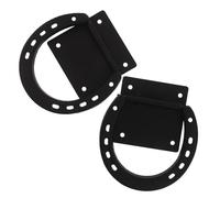 Tofficu Lot de 2 Anneaux D'attache Croisés en Métal Noir pour Chevaux avec Vis de Fixation - Accessoires Équestres Robustes pour Écuries et Boxes - Fournitures Stables pour Attelage