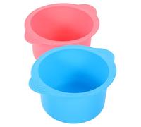 Tofficu Lot de 2 Bols Chauffe-cire en Silicone 400 Ml, Résistant Haute Température, Antiadhésifs, Couleur Rose et Bleu, Bol Mélangeur pour Épilation et Soins Beauté Professionnels