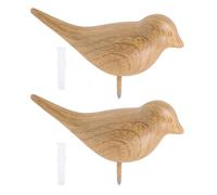 Tofficu Lot de 2 Crochets Muraux Décoratifs en Résine Effet Bois, Forme Oiseau Compacte pour Suspendre Manteaux, Porte-Clés et Vêtements, Support Mural Robuste pour Chambre et Entrée,