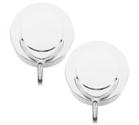 Tofficu Lot de 2 Crochets Muraux Métalliques à Ventouse sans Trace, Fixation Forte sous Vide, Crochet Porte-serviettes et Rangement la Cuisine et Salle de Bain, Installation sans Perçage,