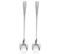 Tofficu Lot de 2 Cuillères à Thé en Acier Inoxydable, Cuillères à Dessert et Café en Métal, Taille Moyenne, pour Boissons Glacées et Desserts, Usage Maison et Restauration Professionnelle