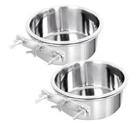 Tofficu Lot de 2 Gamelles pour Animaux en Acier Inoxydable sans Magnétisme, Diamètre 10 Cm Profondeur 4,5 Cm, Bol pour Chien et Chat, Nettoyage Facile, Adapté à L'alimentation