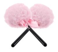 Tofficu Lot de 2 Houppettes à Poudre Peluche Rose Pastel 6 Cm pour Maquillage Visage, Applicateur Doux et Compact pour Poudres et Fixatrices, Usage Voyage et Retouches Quotidien