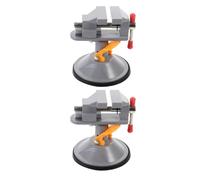 Tofficu Lot de 2 Mini Étaux à Ventouse Rotatifs 360°, Étau de Table en Métal Argenté, Compact et Portable pour Travail du Bois, Bricolage, Bijoux et Serrage Précis
