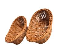 Tofficu Lot de 2 Paniers Tressés Imitation Rotin 28x19x9,5 Cm pour Rangement la Cuisine, Paniers Fruits, Corbeilles Ouvertes Pratiques pour Organisation et Présentation des Réutilisable