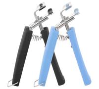Tofficu Lot de 2 Pinces à Bols Chauds en Acier Inoxydable, Supports Anti-brûlure Cuisine et Camping, Pince Pratique pour Plaque Chauffante, Accessoires Vaisselle Noir et Bleu, Outils