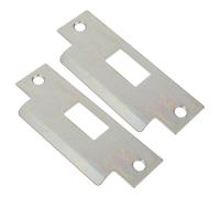 Tofficu Lot de 2 Plaques de Verrouillage de Porte Intérieure en Métal, Dimensions 12,2 X 4,8 Cm, Gâches de Serrure Universelles Compatibles, Guide Précis pour Pêne Dormant, Rechange