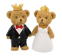 Tofficu Lot de 2 Sculpture De Couple d'ours Romantique Figurines pour DéCoration Mariage Et Saint-Valentin Topper De GâTeau Et Souvenir d'anniversaire en RéSine 3.23X1.85X1.18In