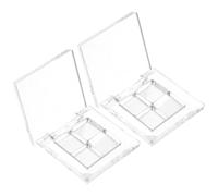 Tofficu Lot de 2 Sets de Sets de Palettes Transparentes Vides pour Fard à Paupières, Godets Carrés 4 Couleurs, Plastique Haute Transparence, Compactes et Portables, pour DIY Maquillage