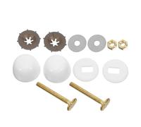 Tofficu Lot de 2 Sets de Vis D'ancrage en Métal avec Caches-boulons pour Fixation au Sol de Toilettes Universelles, Kit de Remplacement Solide, Installation Facile pour Salle de Bain,