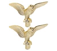 Tofficu Lot de 2 Têtes de Mât de Drapeau Extérieur Aigle en Plastique, Ornement Décoratif Résistant aux Intempéries, Fixation Stable pour Affichage Incliné sur Place Publique et Salle