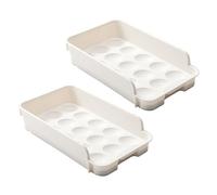 Tofficu Lot De 2 Tiroirs à Œufs Résistant à L’usure En Plastique Épais Pour Réfrigérateur, Organiseur Ménager Pratique, Système De Rangement Gain De Place Adapté La Cuisine Maison