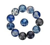 Tofficu Lot De 20 Patchs En Verre à Motif Tissu National 18 Mm, Accessoires De Fabrication De Bijoux Diy, Boutons-pression En Verre Mixtes, Décorations Artisanales Pour Créations Faites Main
