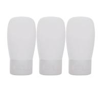 Tofficu Lot de 3 Flacons de Voyage Souples et Étanches 60 Ml en Pe Blanc, Bouteilles Rechargeables pour Shampoing, Gel et Lotion, pour Voyages, Sport et École