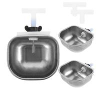 Tofficu Lot de 3 Gamelles d'eau Automatiques pour Lapins, Bol D'abreuvoir en INOX Grosse Capacité, Distributeur d'eau Solide sans Fuite, Accessoire pour Cage Petits Animaux, Usage Ferme