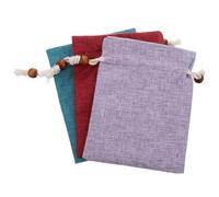 Tofficu Lot de 3 Pochettes de Rangement Double Couche à Cordon, Sachets Décoratifs pour Bijoux, Pratiques et Compacts, pour Voyage et Organisation Quotidienne
