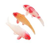 Tofficu Lot de 3 Poissons Koï Artificiels Réalistes en Plastique, Décorations Flottantes pour Aquarium et Bassin, Simulation de Poisson Rouge, Petit Ornement sans Entretien, Solide